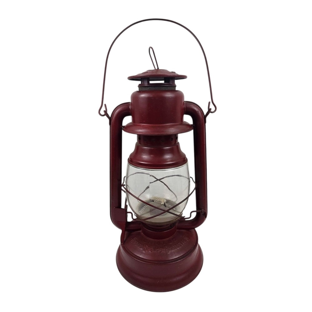 Antique Hibbard Spencer Bartlett Chicago OVB Oil Lantern No 2 Red 19"